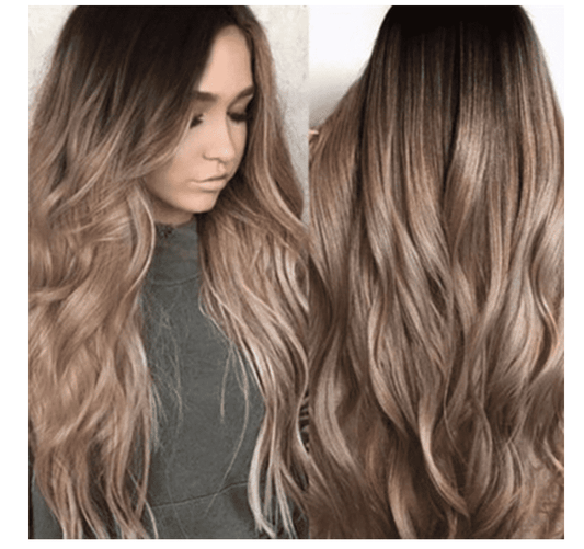 Korean Silk Gradient Long Curly Hair Wig-0