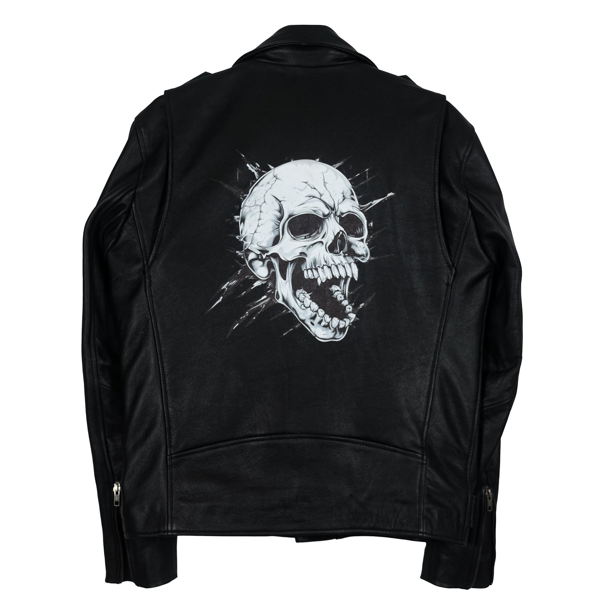 Reaper Skull Graphic Biker Jacket-1
