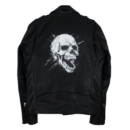 Reaper Skull Graphic Biker Jacket-1