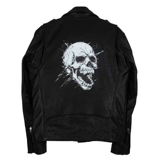 Reaper Skull Graphic Biker Jacket-1