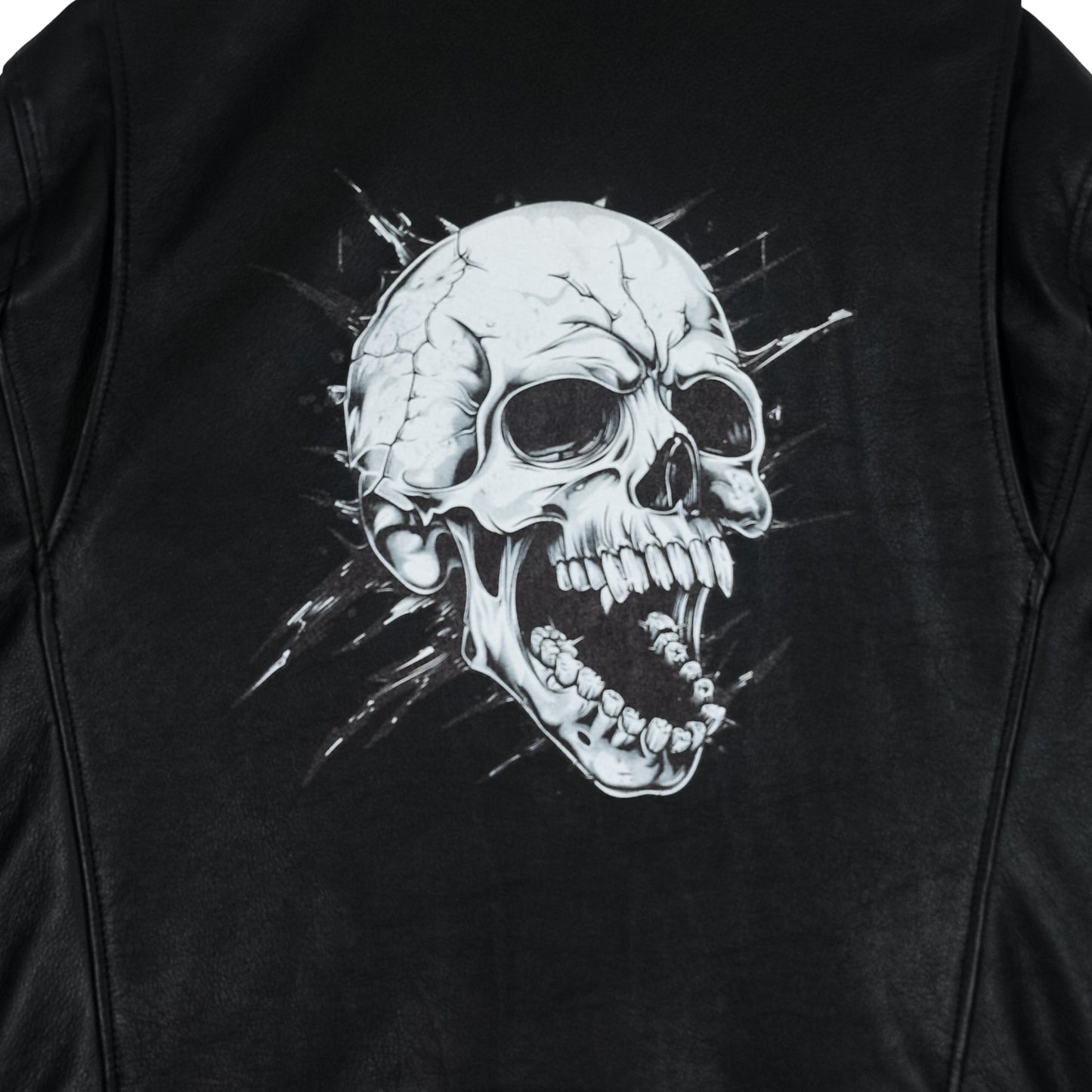 Reaper Skull Graphic Biker Jacket-3
