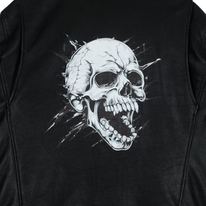 Reaper Skull Graphic Biker Jacket-3
